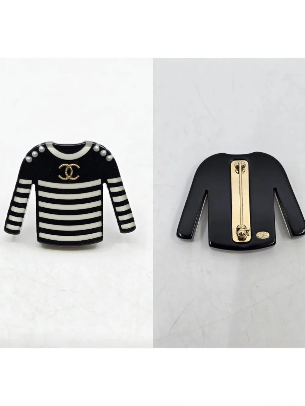 Chanel 18A Striped Shirt Brooch